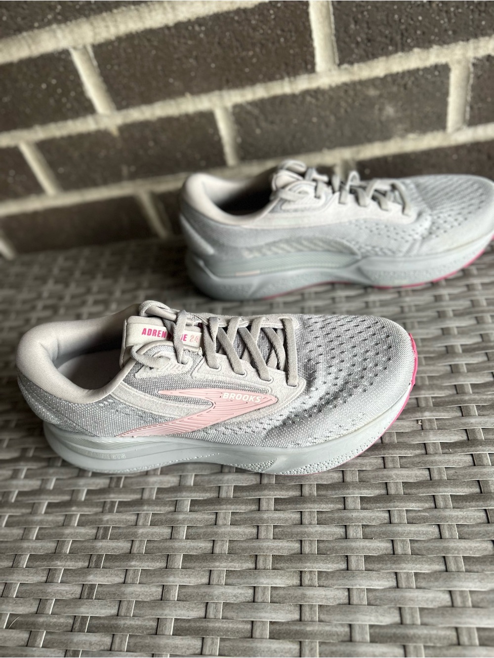 Brooks Women’s Gray & Pink Running Shoes - Adrenaline GTS - Size 7